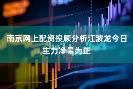 南京网上配资投顾分析江波龙今日主力净量为正